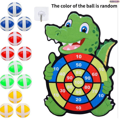 Kids Crocodile Sticky Ball Toss Target Game – 10 Balls
