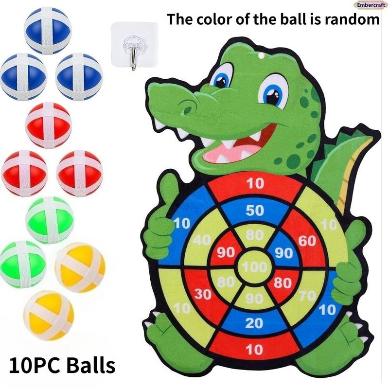Kids Crocodile Sticky Ball Toss Target Game – 10 Balls