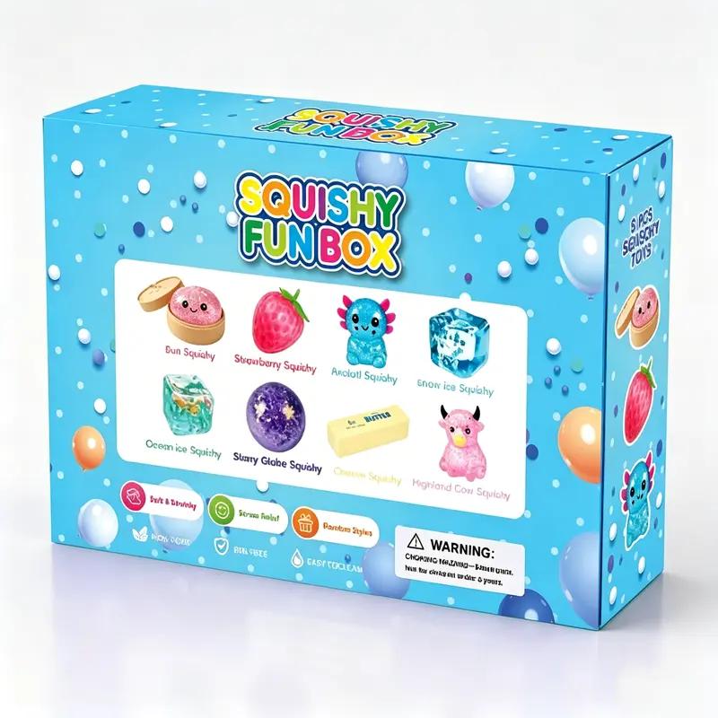 8-Piece Squishy Fun Box – Soft Sensory Toys for Kids, Stress Relief & Fidget Play