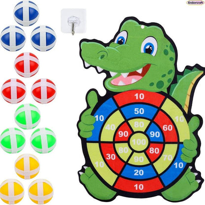 Kids Crocodile Sticky Ball Toss Target Game – 10 Balls