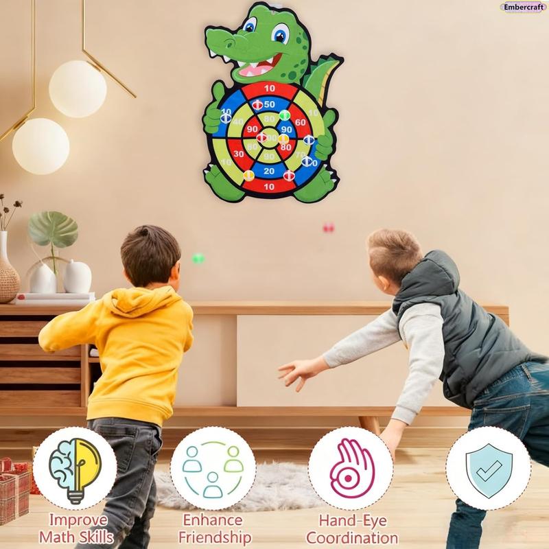 Kids Crocodile Sticky Ball Toss Target Game – 10 Balls