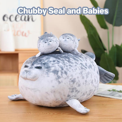 Chubby Spotted Seal Plush – Soft & Cuddly Kids Pillow