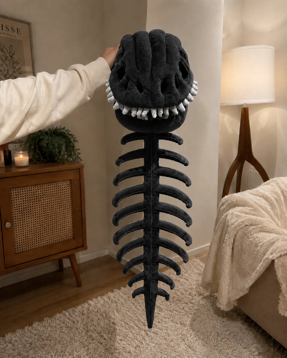 Dinosaur Skeleton Plush – Soft & Spooky Cozy Companion