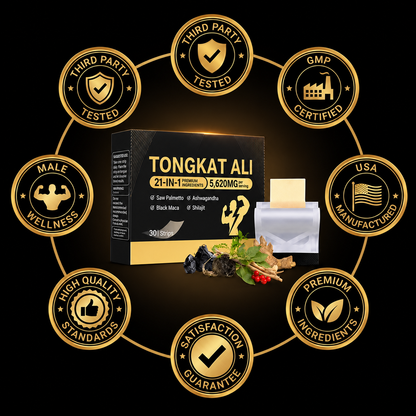Tongkat Ali 21-in-1 Men’s Wellness Strips – 5,620mg Herbal Blend with Ashwagandha, Black Maca, Shilajit & Saw Palmetto
