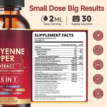 Cayenne Pepper Liquid Drops – Advanced Circulation & Daily Wellness Support