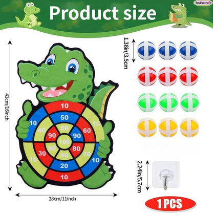 Kids Crocodile Sticky Ball Toss Target Game – 10 Balls